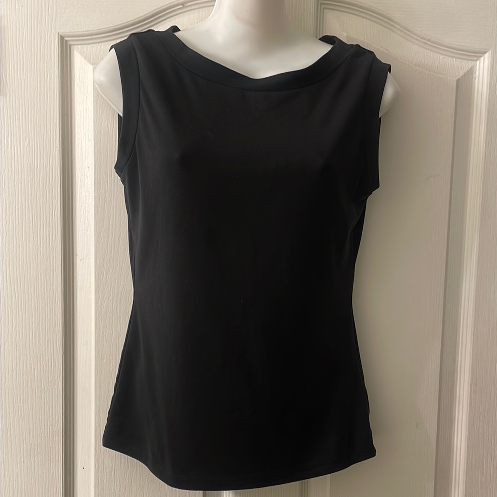 New York & Company Black Stretch Scoop Neck Sleeveless shell tank size small